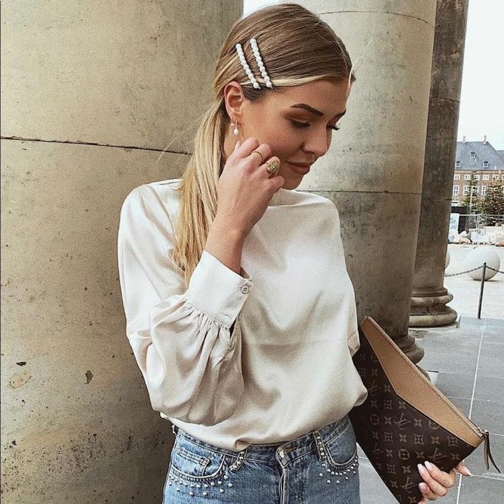 New | 1 Set Trendy Pearl Hair Clip Barrett Pins